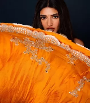 Sreeleela Fabulous Looks in Orange Outfit