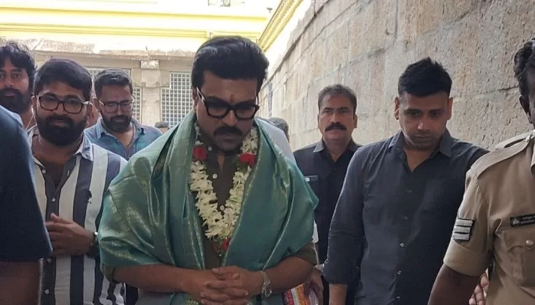 Ram Charan goes to a famous Mysore temple.