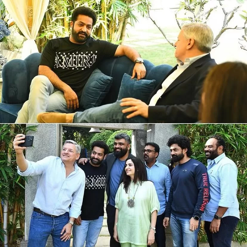 netflix ceo ted saranods meets ntr