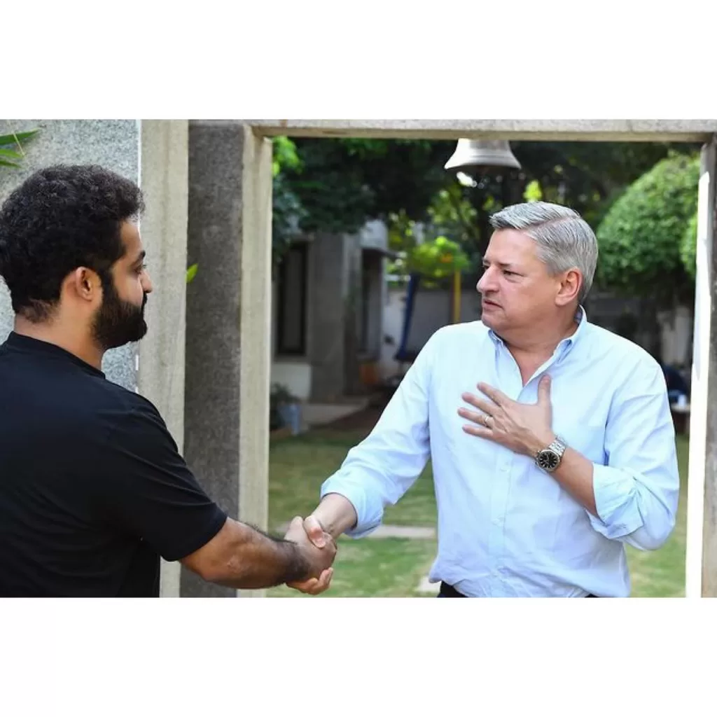 netflix ceo ted saranods meets ntr