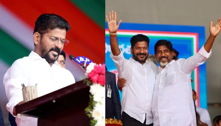 A Revanth Reddy Sworn in as Telangana’s First Congress Chief