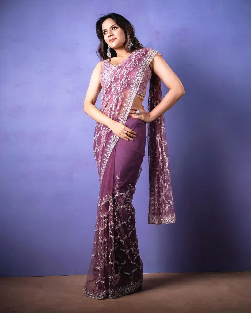 Aathmika Beautiful Pictures in Silk Saree| Half Saree Stills – chandrakanth