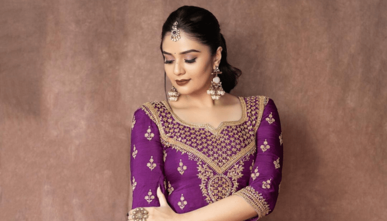 Sreemukhi Latest Photoshoot | Looks Pretty in Purple Outfit