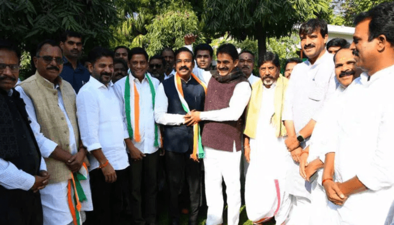 BRS Leaders MP Venkatesh Netha, and Manne Jeevan join Congress