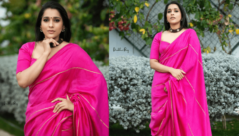 Rashmi Gautam Looks Pretty in Pink Saree