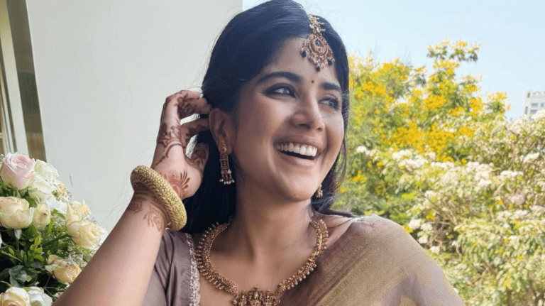 Megha Akash stuns in a dazzling saree and jewelry!