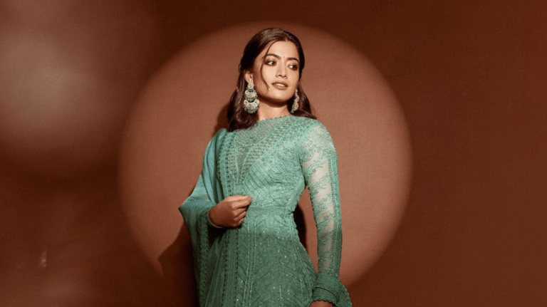 Rashmika Mandanna Looks Gorgeous in Green Anarkali