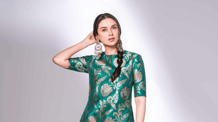 Aditi Rao Hydari dazzles in a stunning green outfit, exuding glamour.