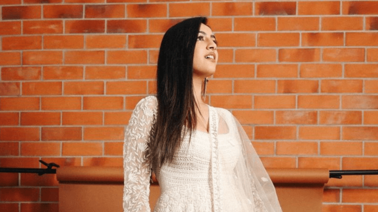 Niharika Konidela captivating in exquisite white anarkali outfit.