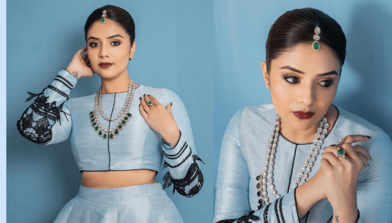 Sreemukhi Photo Gallery | Looks Amazing in Ash Colored Outfit
