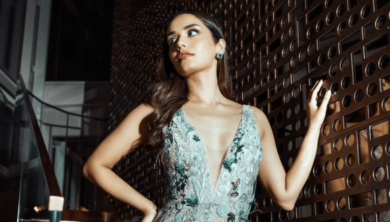 Manushi Chhillar Captivates With Her Trendy Attire, Exuding Effortless Elegance and Charm.