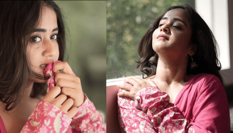 Deepthi Sunaina Looks Hot and Cute in Pink Outfit