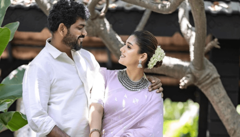 Nayanthara and her husband Vignesh Shivan showcasing their beauty as a couple