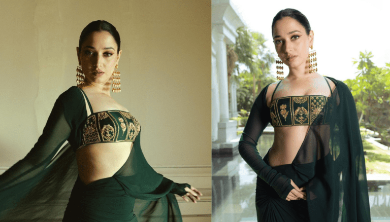 Tamannaah Bhatia Hot Clicks in Modern Green Outfit