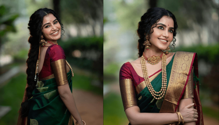 Anupama Parameswaran Saree Photos | Looks Beautiful in Traditional Attire