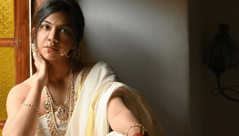 Madonna Sebastian dazzling us with latest look.