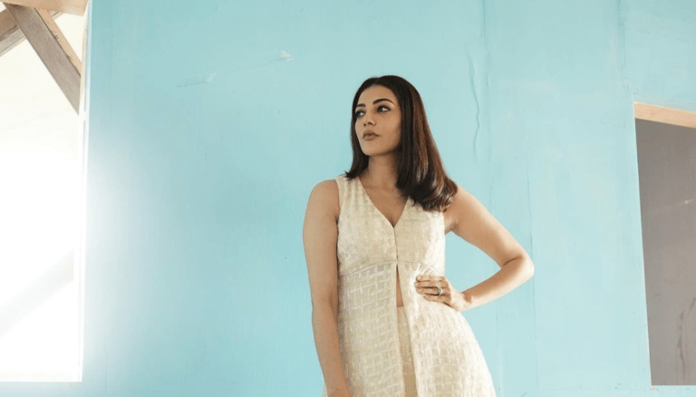 Kajal captivates with her timeless beauty.