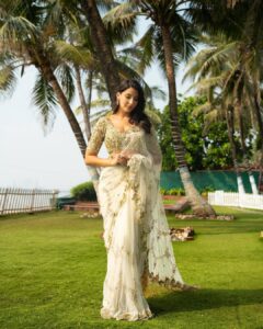 a woman in a white dress