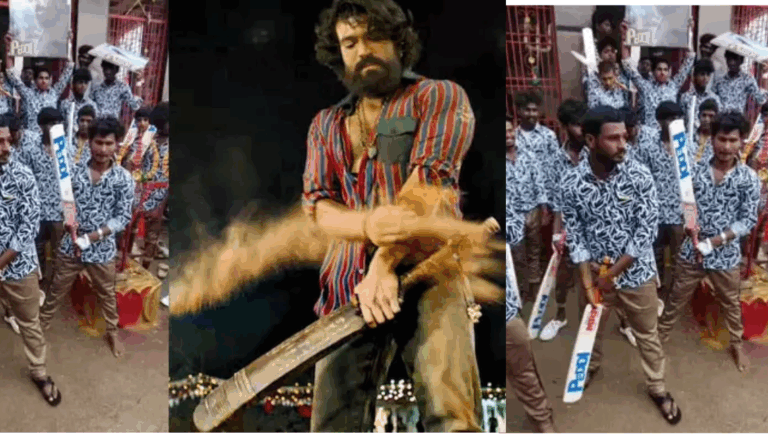 Ram Charan Fever Takes Over Gudikal Village with PEDDI Celebrations!