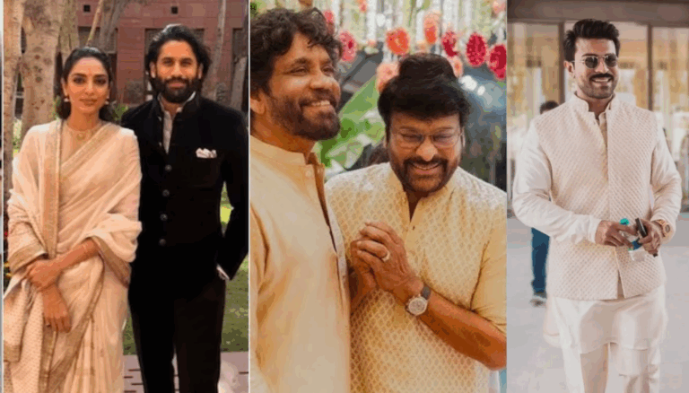 Chiranjeevi, Ram Charan, Naga Chaitanya Attend Akhil Akkineni–Zainab Ravdjee’s Wedding