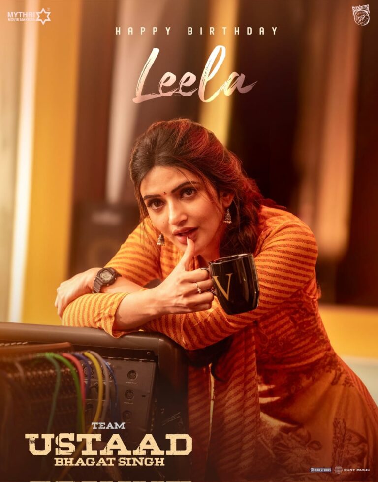 Sreeleela Birthday Poster from Ustaad Bhagat Singh Unveiled | Pawan Kalyan’s Film Resumes Shoot