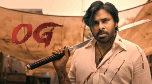 Pawan Kalyan 5 Pawan Kalyan in a fierce action look from OG movie Director Sujeeth with OG film team Emraan Hashmi as antagonist in OG still Priyanka Mohan in OG movie poster OG movie advance booking poster in USA theaters