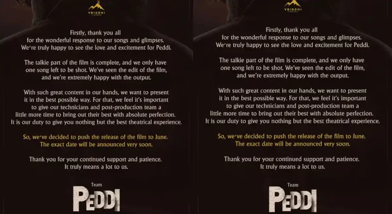 Peddi Release Pushed to June, Exact Date Yet to Be Announced!