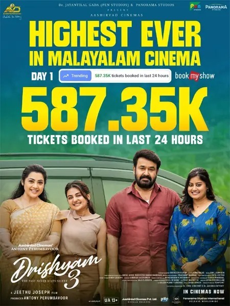 Drishyam 3 Scripts History With Record-Breaking Opening Day in Mollywood