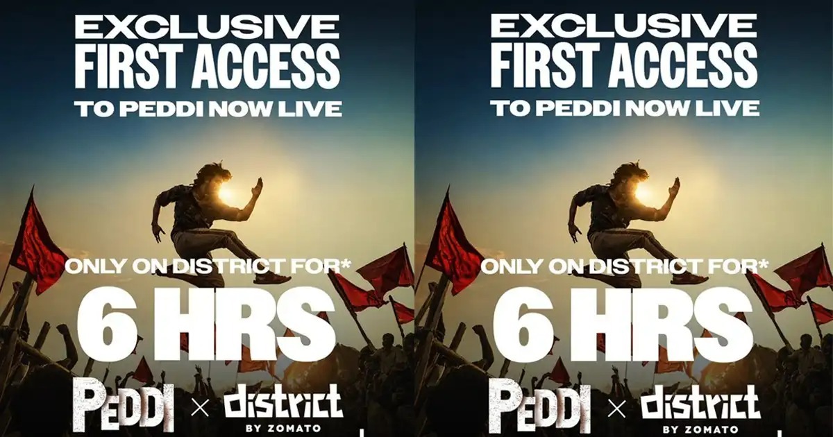 Ram Charan 6 Peddi AP advance bookings open, trends hourly on BookMyShow