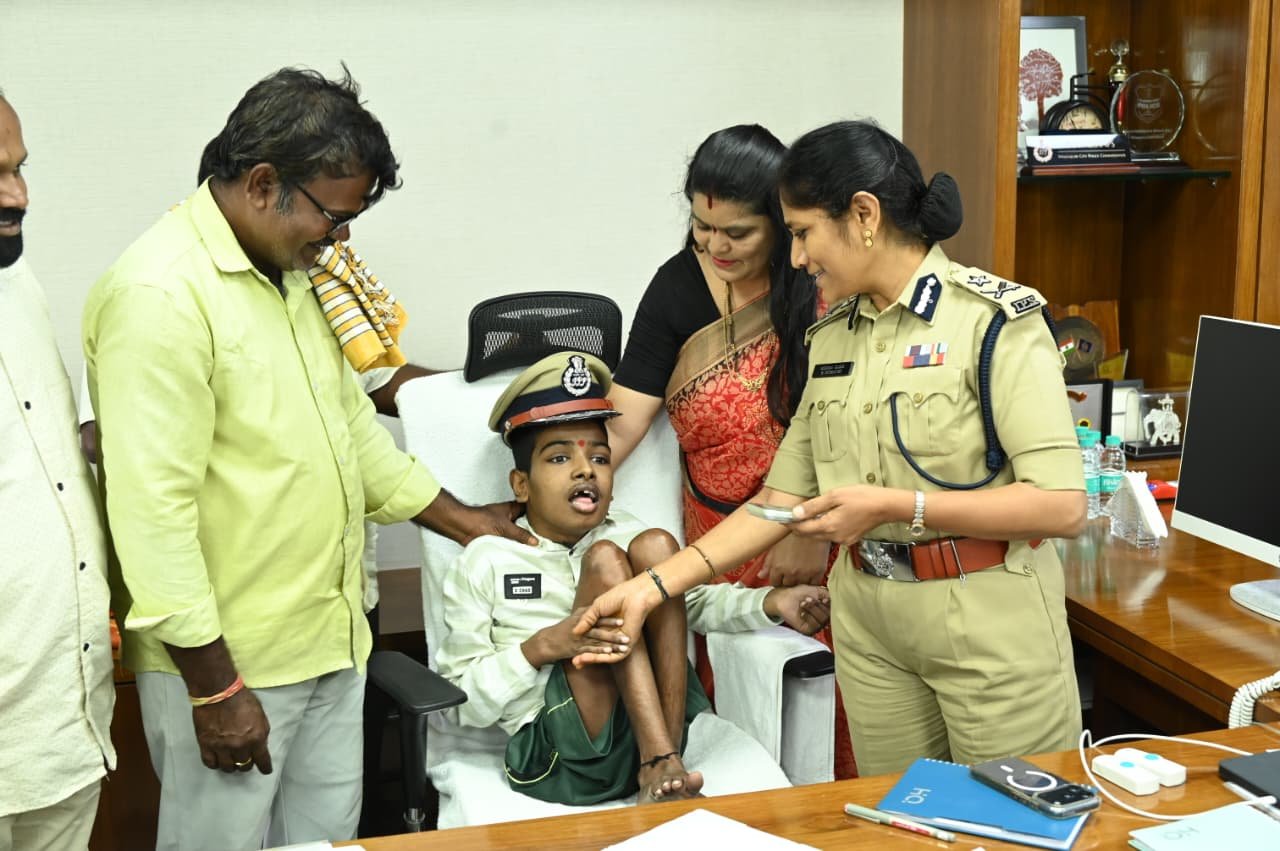Malkajgiri Police Fulfil Disabled Youth's Dream with One-Day Police Officer Experience