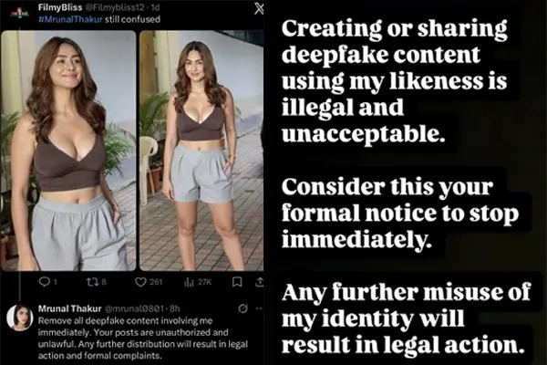 Mrunal Thakur Slams Viral Deepfake Photos, Threatens Legal Action 1 Mrunal Thakur Slams Viral Deepfake Photos, Threatens Legal Action