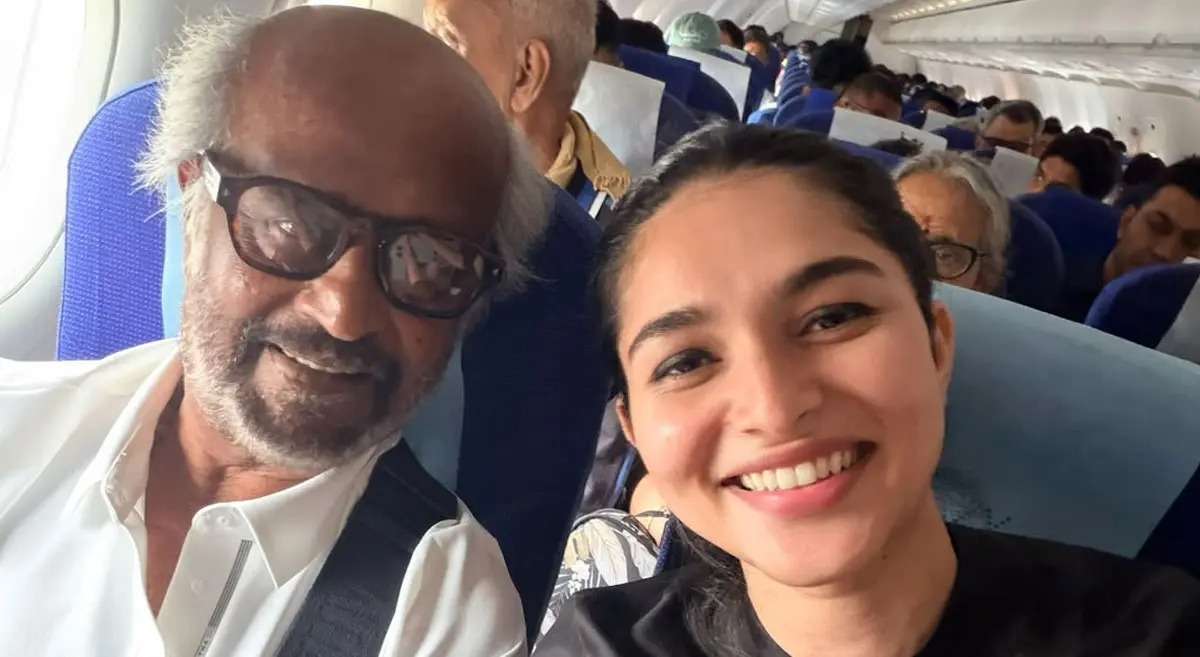 Kayadu Lohar Shares a Dreamy Moment With Rajinikanth on a Flight